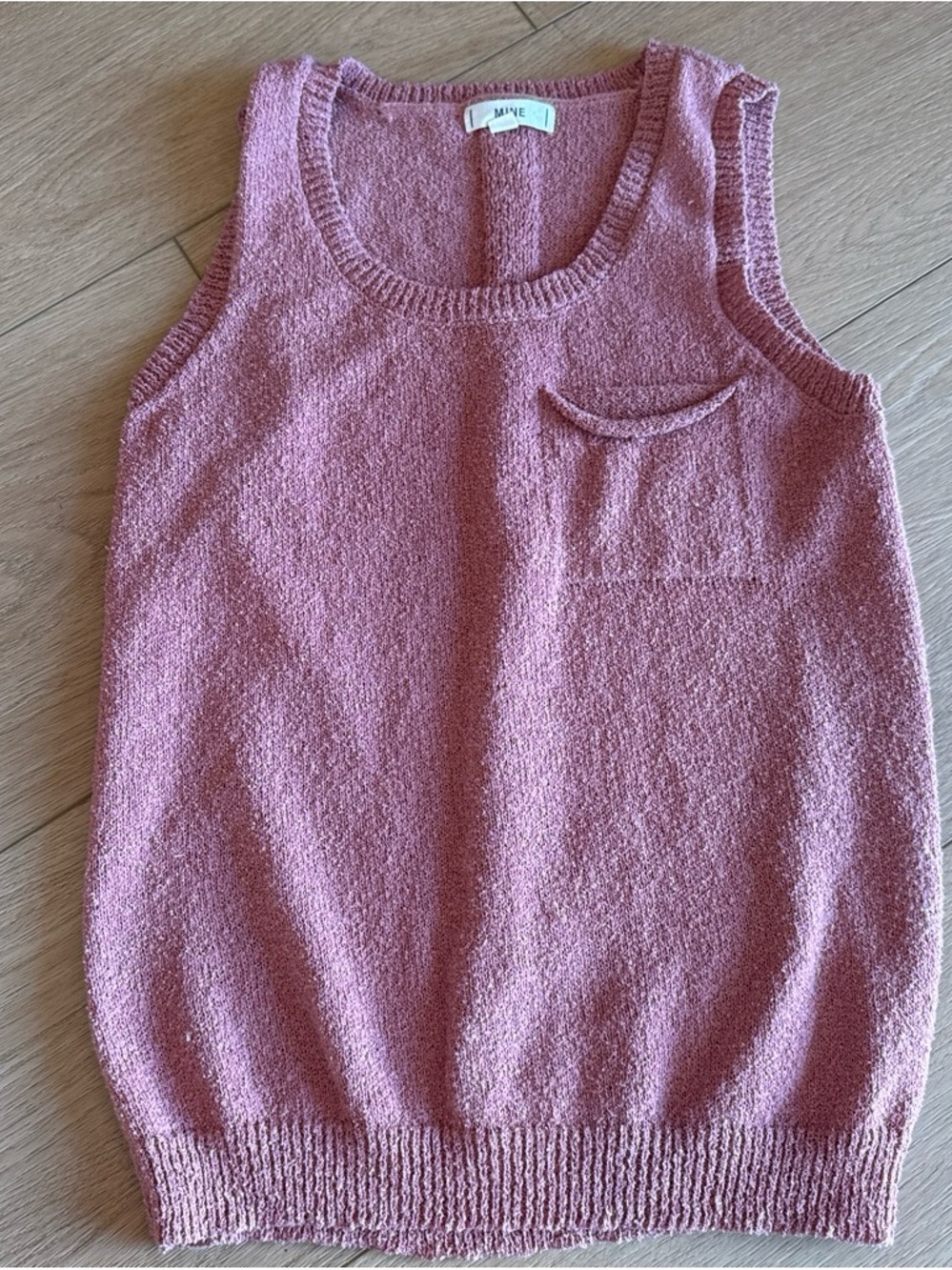 mine Dusty Rose Knit Tank Top with Pocket